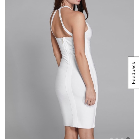 NWT White Marciano bandage dress deep v XS - Picture 2 of 5